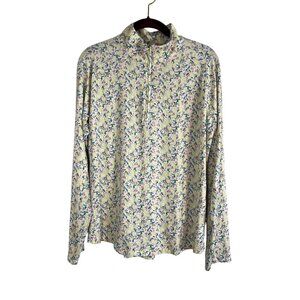 Lemon Performance Pullover 1/4 Zip Yellow L Resort Preppy Colorful Tennis Golf